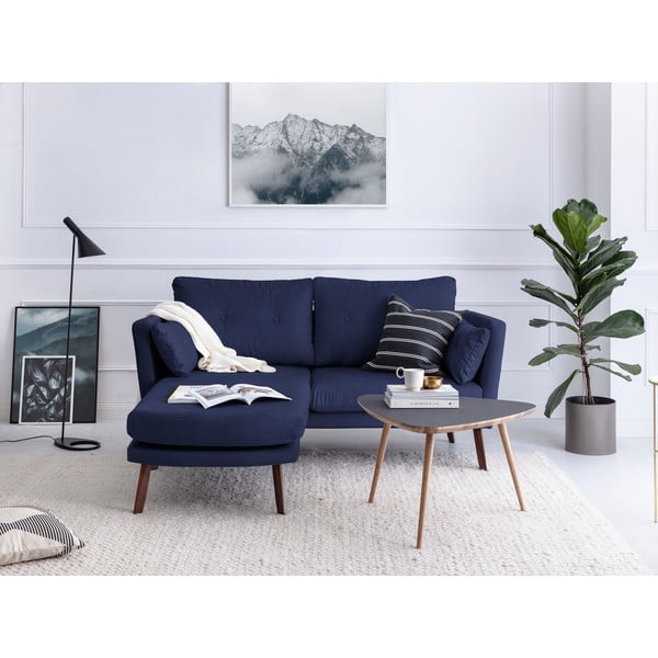 Granatowa sofa 3-osobowa Mazzini Sofas Elena, z szezlongiem po lewej stronie-image-1