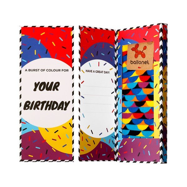 Skarpetki w opakowaniu podarunkowym Ballonet Socks Happy Birthday Socks Card with Sunset, rozmiar 41 - 46-image-1