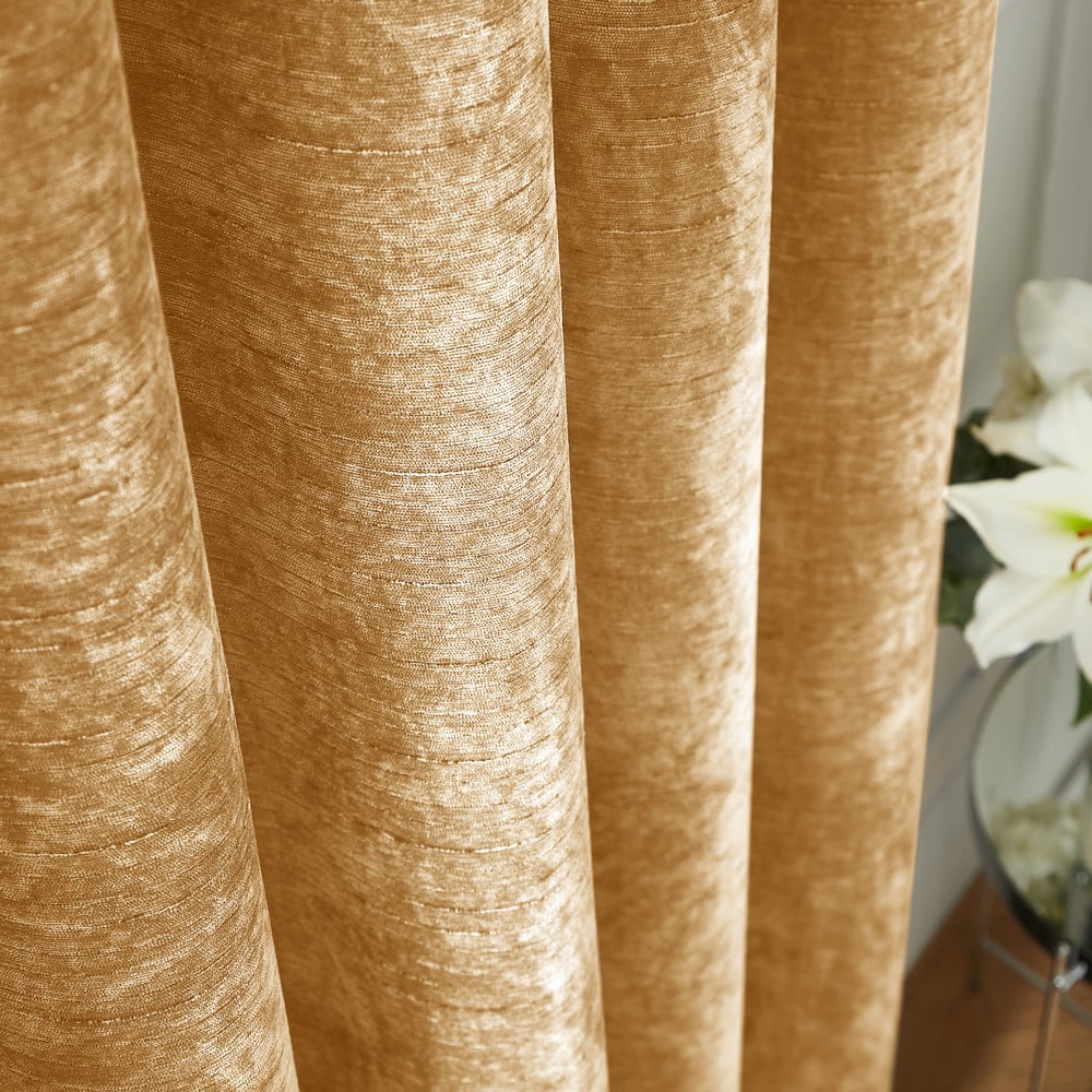 Żółte zasłony termiczne z szenilu zestaw 2 szt. 168x229 cm Selene Luxury Chenille – Hyperion (zdjęcie 4)