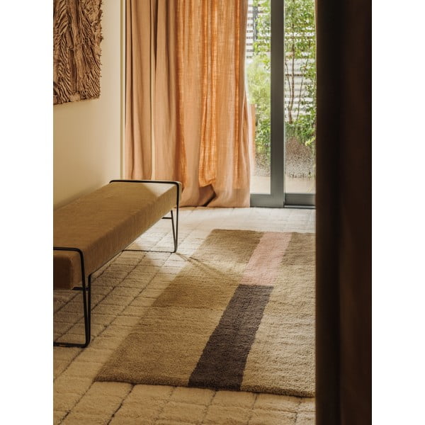 Wełniany chodnik tkany ręcznie 80x230 cm Chroma Dusty Pink – Lorena Canals-image-1