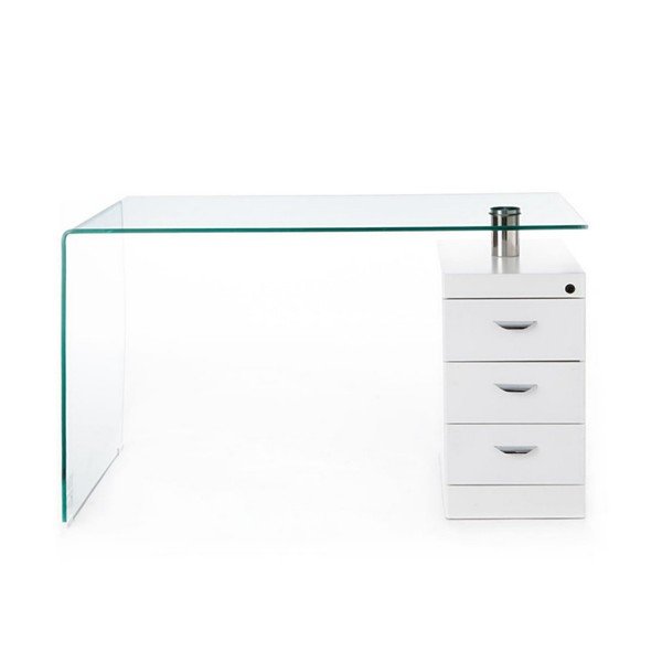 Biurko ze szklanym blatem 65x125 cm Bow – Tomasucci-image-2