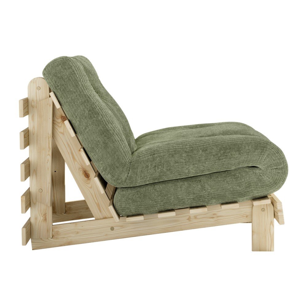 Zielony rozkładany sztruksowy fotel futon Roots – Karup (zdjęcie 6)