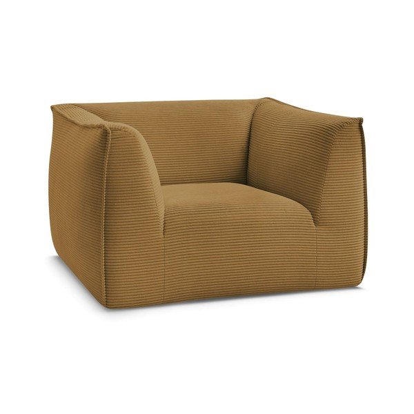 Musztardowy sztruksowy fotel Giorgia – Bobochic Paris