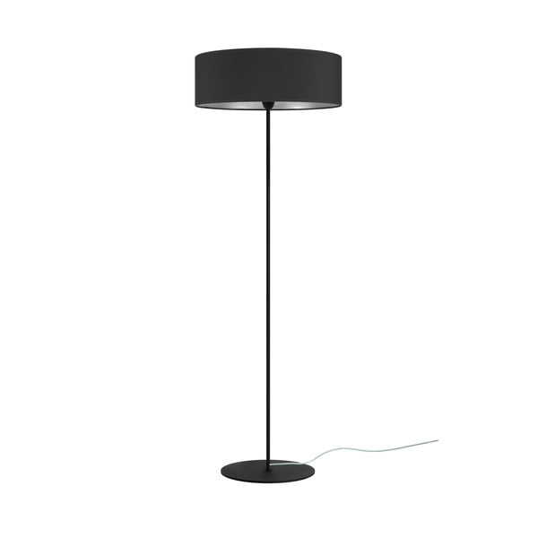 Czarna lampa stojąca z detalem w srebrnym kolorze Sotto Luce Tres XL, ⌀ 45 cm