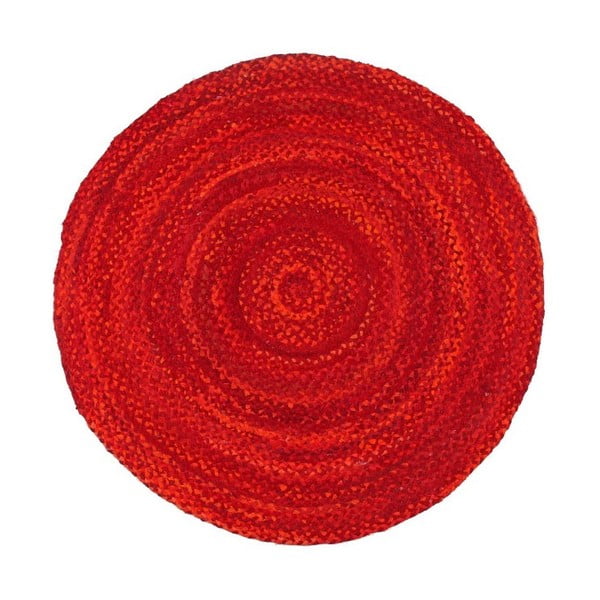 Czerwony okrągły dywan z bawełny Eco Rugs, Ø 150 cm