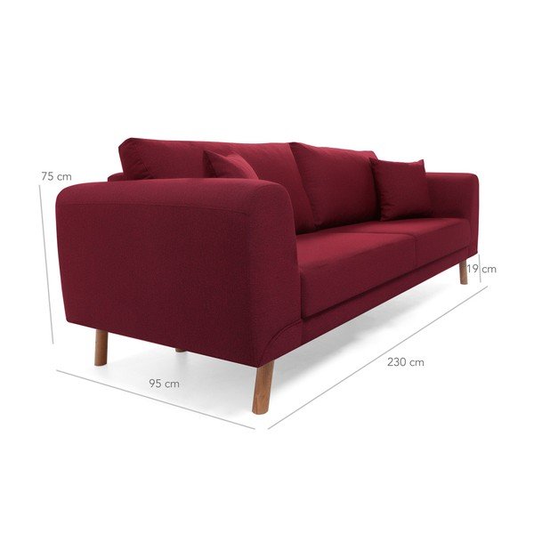 Bordowa sofa rozkładana Balcab Home Dorothy-image-2