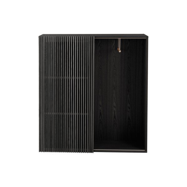 Czarny zestaw do przedpokoju w dekorze jesionu 110x120x40 cm Sion – Jotex-image-3