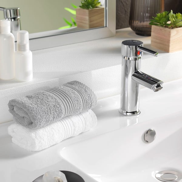 Jasnoszary bawełniany ręcznik frotte 30x50 cm Tendresse – douceur d'intérieur-image-1