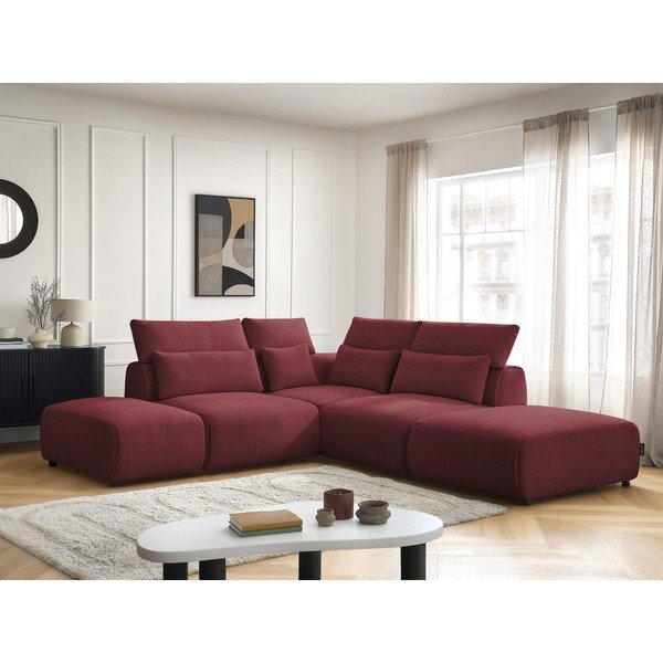Czerwony częściowo rozkładany narożnik modułowy Jana – Bobochic Paris-image-4