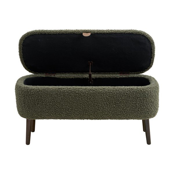 Zielona ławka z materiału bouclé Harlow – House Nordic-image-2