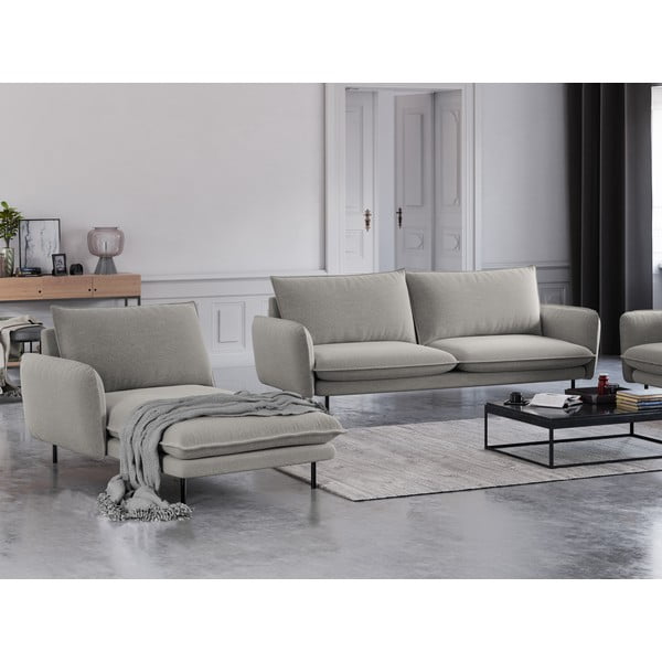 Jasnoszary szezlong Cosmopolitan Design Vienna, lewostronny-image-1