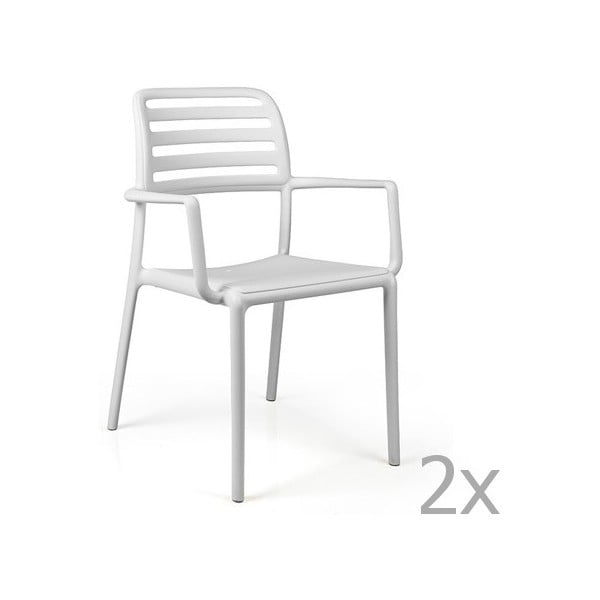 Zestaw 2 białych krzeseł ogrodowych Nardi Costa