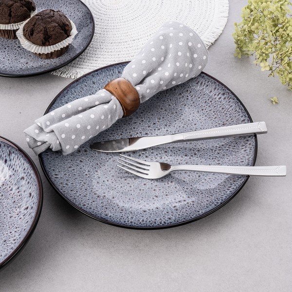 Sztućce 24 szt. ze stali nierdzewnej w kolorze srebra Bright – Orion-image-3