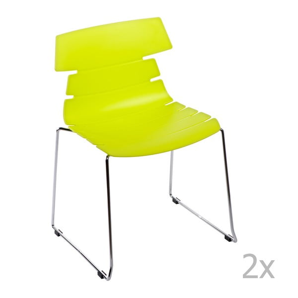 Zestaw zielonych 2 krzeseł D2 Techno