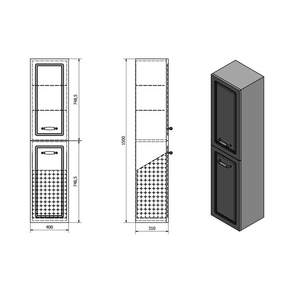 Biała szafka łazienkowa 40x150 cm Favolo – Sapho-image-4