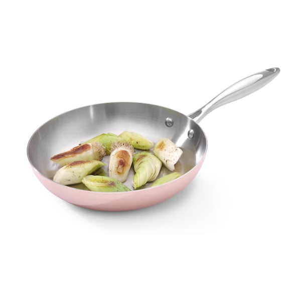 Miedziana patelnia z nierdzewnym wykończeniem Hendi, ø 24 cm-image-1