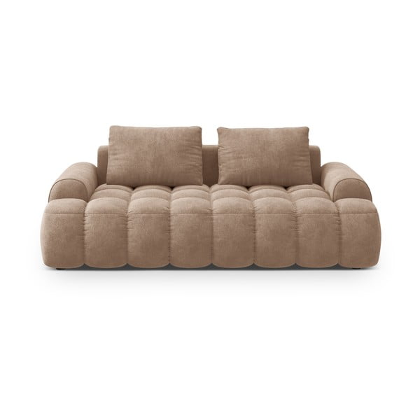 Jasnobrązowa aksamitna sofa 200 cm Linz – Cosmopolitan Design