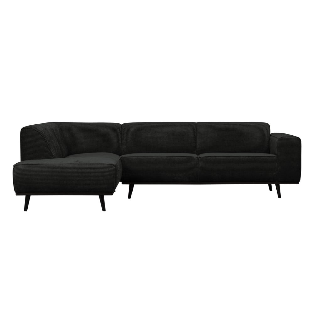 Ciemnoszary sztruksowy narożnik (lewostronny/w kształcie litery L) Statement – WOOOD