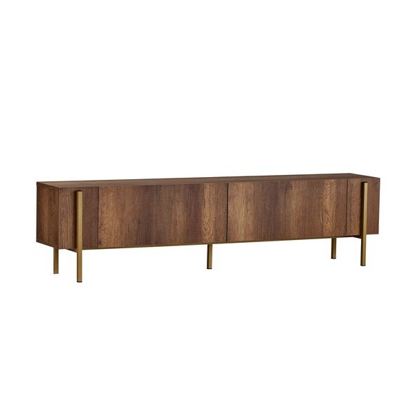 Szafka pod TV w dekorze orzecha w ciemnym naturalnym kolorze 180x45x30 cm Nexus – Kalune Design