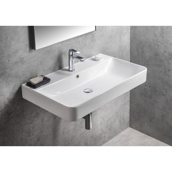 Biała ceramiczna umywalka 80x48 cm Gali – Sapho-image-4