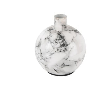 Biało-czarny żelazny świecznik PT LIVING Marble, wys. 10 cm