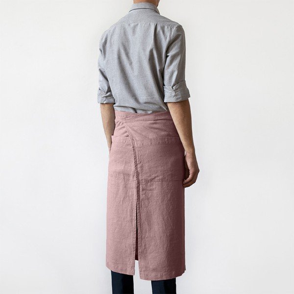 Jasnofioletowy lniany fartuch Linen Tales Garcon, dł. 76 cm-image-1