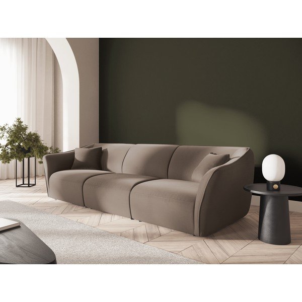 Brązowa aksamitna sofa 292 cm Tokyo – Cosmopolitan Design-image-1
