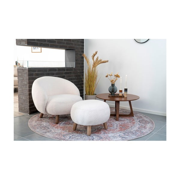 Kremowy fotel z podnóżkiem Savona – House Nordic-image-1
