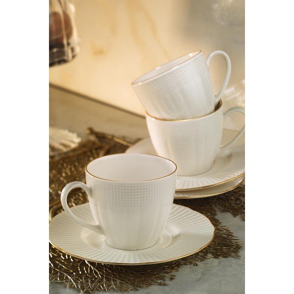 Zestaw 6 porcelanowych filiżanek ze spodkami Kutahya Café, 200 ml-image-1