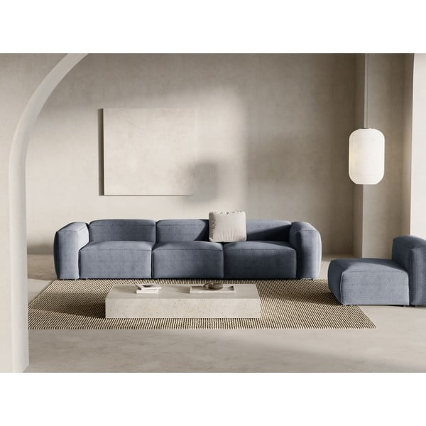 Szaroniebieska sztruksowa sofa 364 cm Bergamo – Cosmopolitan Design-image-1