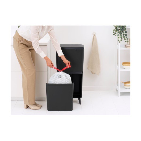Ciemnoszary plastikowy kosz na śmieci 20+25 l do segregacji odpadów SortUp Recycle Hi – Brabantia-image-3