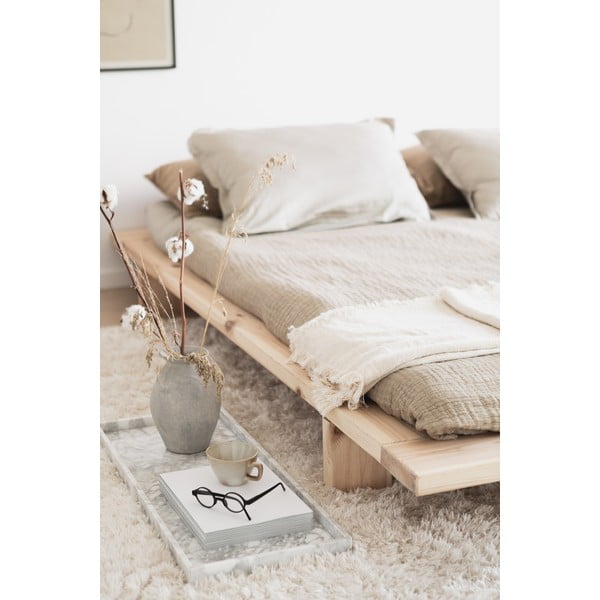 Czarne łóżko dwuosobowe ze stelażem Karup Design Japan Black, 140x200 cm-image-1