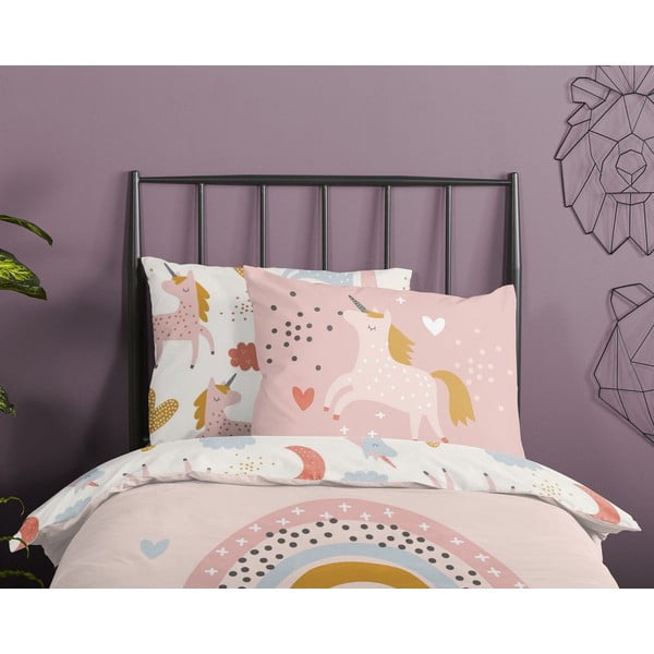 Dziecięca pościel bawełniana Good Morning Unicorn, 140x220 cm-image-3