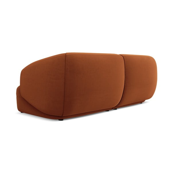 Pomarańczowa aksamitna sofa 232 cm Moana – Makamii-image-3