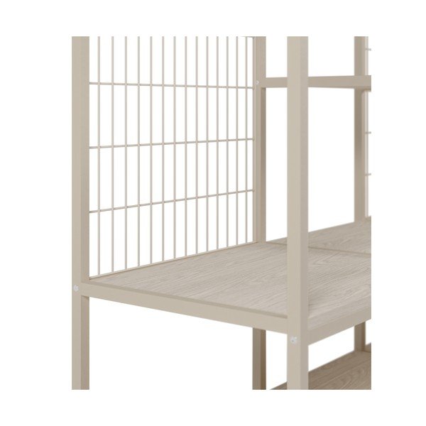 Kremowa stalowa szafa otwarta 140x179,5x40 cm Amara – Marckeric-image-4