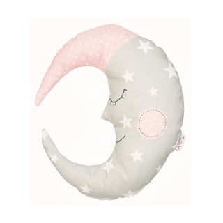 Beżoworóżowa poduszka dziecięca z domieszką bawełny Mike & Co. NEW YORK Pillow Toy Moon, 30x33 cm