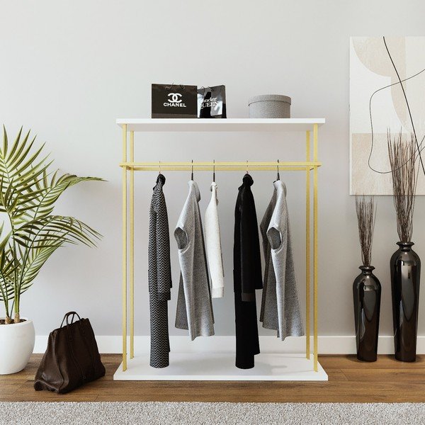 Biały stojak na ubrania Wuppertal – Kalune Design-image-1