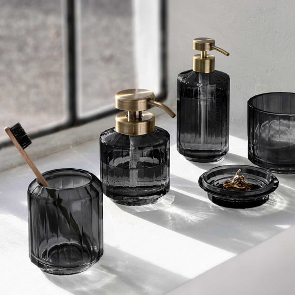 Czarny szklany kubek na szczoteczki do zębów Vision – Mette Ditmer Denmark-image-2