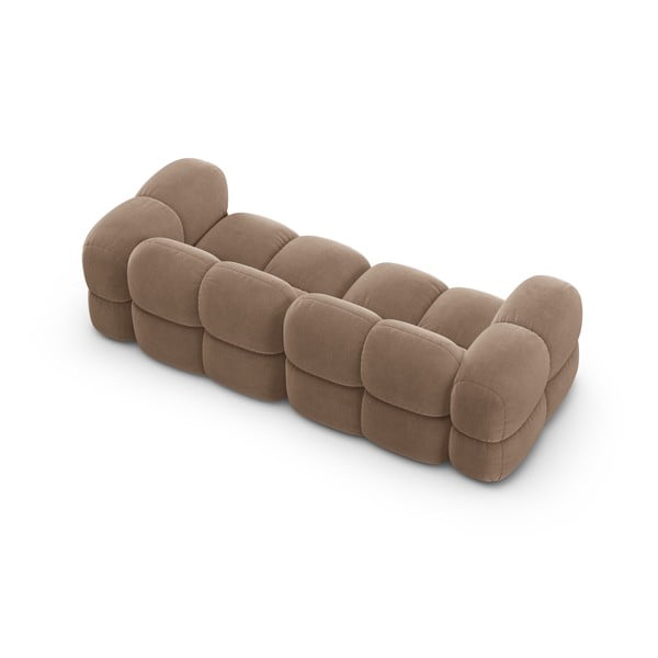 Brązowa aksamitna sofa 250 cm Loretto – Cosmopolitan Design-image-4