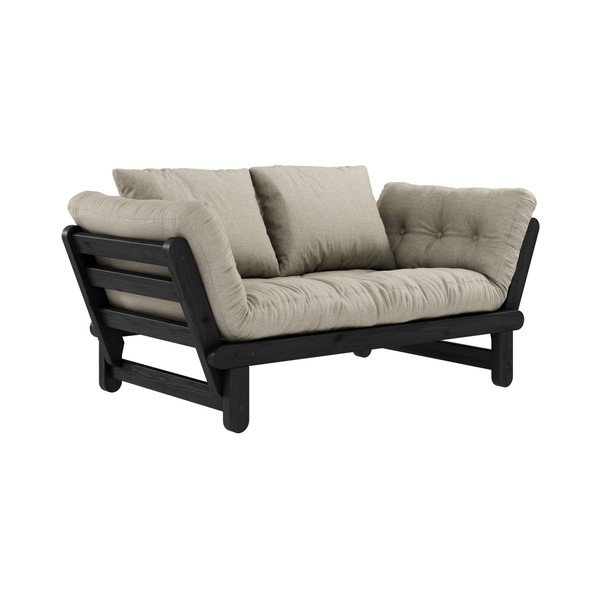 Sofa rozkładana z lnianym pokryciem Karup Design Beat Black/Linen-image-3
