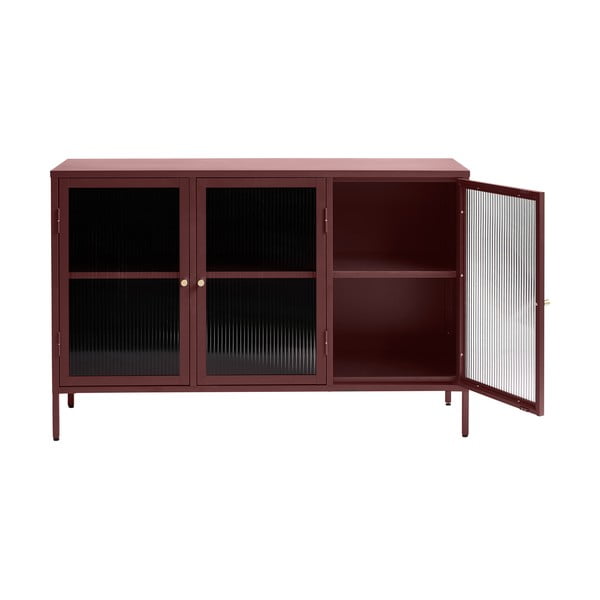 Czerwona metalowa witryna 132x85 cm Bronco – Unique Furniture-image-4