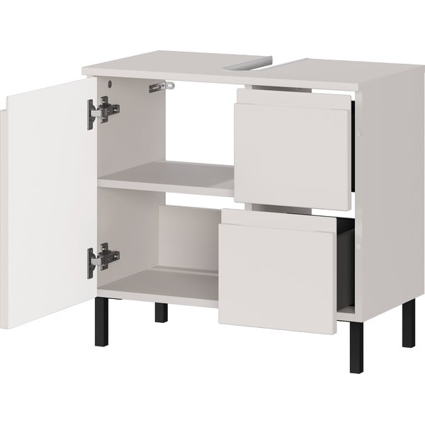 Kremowa niska szafka pod umywalkę 60x56 cm Salinas – Germania-image-3