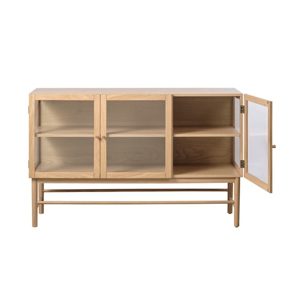 Witryna z litego drewna dębowego 88x140 cm Elba – Unique Furniture-image-3