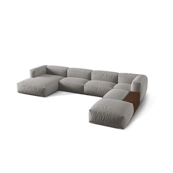 Jasnoszary narożnik modułowy (prawostronny/w kształcie litery U) Martina – Micadoni Home-image-1