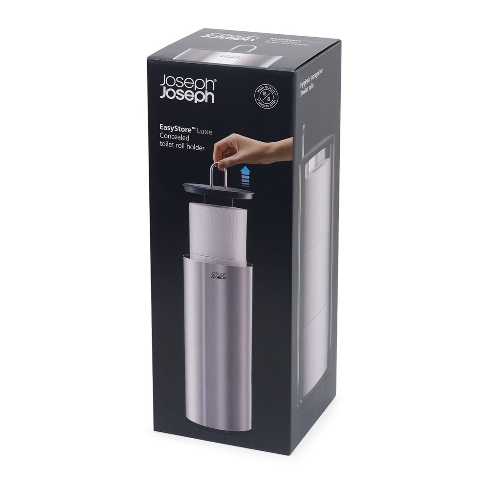 Metalowy stojak na papier toaletowy w kolorze srebra Luxe – Joseph Joseph (zdjęcie 7)