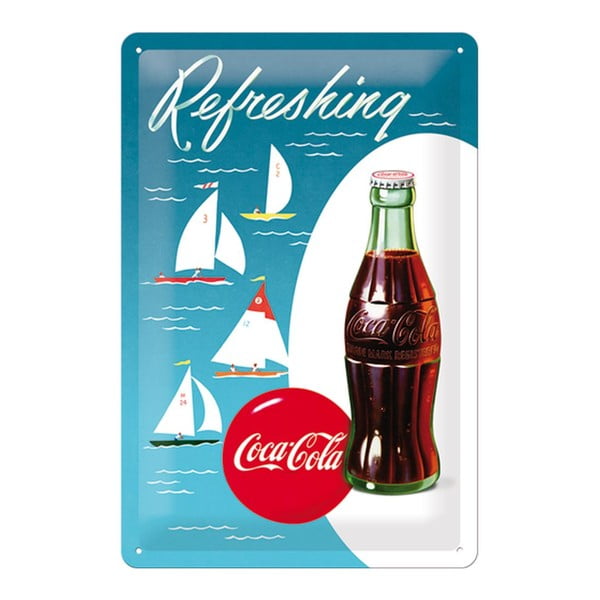 Blaszana tabliczka Refreshing Coca Cola, 20x30cm