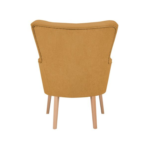 Żółty fotel z podłokietnikami Micadoni Home Lamarta-image-3