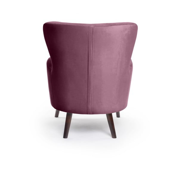 Fioletowy aksamitny fotel typu uszak Noemye – Bonami Selection-image-4