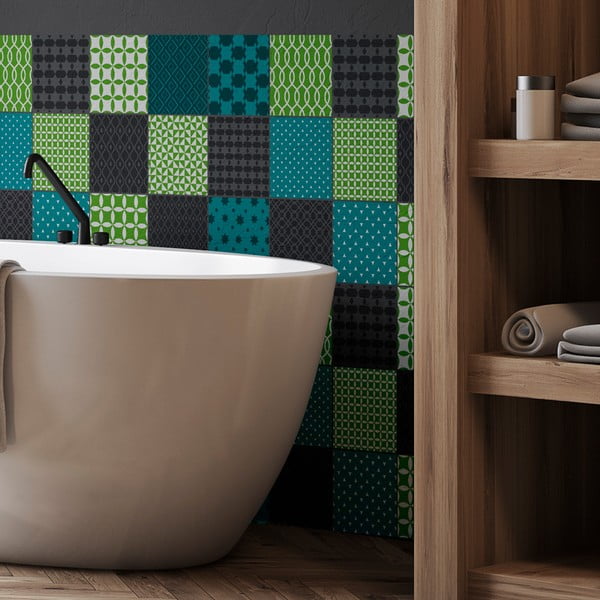 Zestaw 15 naklejek ściennych Ambiance Sofia, 15x15 cm-image-1