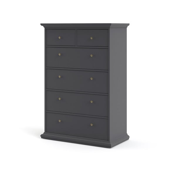 Szara wysoka komoda 96x140 cm Paris – Tvilum-image-3